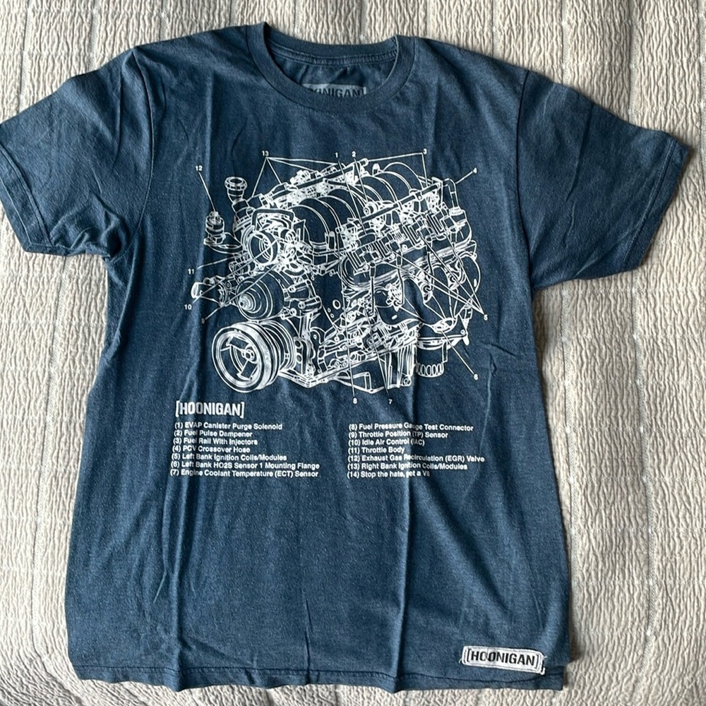 Hoonigan car engine tee size S